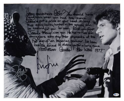 966. Harrison Ford and Paul Blake-Autographed Han Solo and Greedo Still ### STAR WARS: A NEW HOPE (1977)