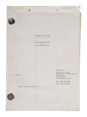 985. Stuart Freeborn's Continuity Script ### STAR WARS: RETURN OF THE JEDI (1983)