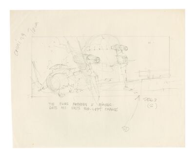 986. Hand-Drawn Annotated Joe Johnston B-Wing Starfighter Storyboard ### STAR WARS: RETURN OF THE JEDI (1983)