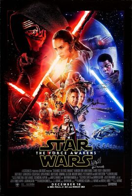 996. Key Cast-Autographed One-Sheet with Lucasfilm Letter of Authenticity ### STAR WARS: THE FORCE AWAKENS (2015)