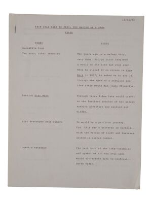 1002. Making of a Saga Script ### FROM STAR WARS TO JEDI: THE MAKING OF A SAGA (1983)