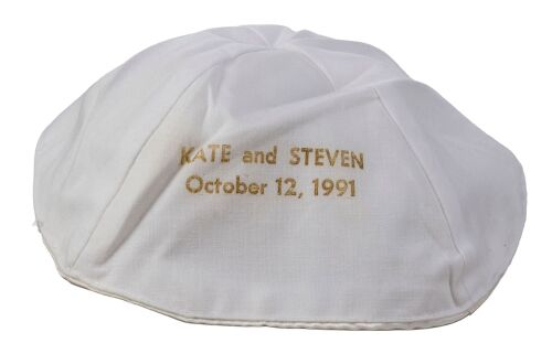 1019. Commemorative Yarmulke from Stephen Spielberg's and Kate Capshaw's Wedding ### STEVEN SPIELBERG