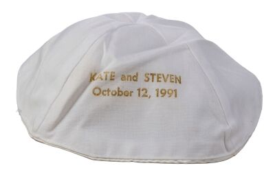 1019. Commemorative Yarmulke from Stephen Spielberg's and Kate Capshaw's Wedding ### STEVEN SPIELBERG
