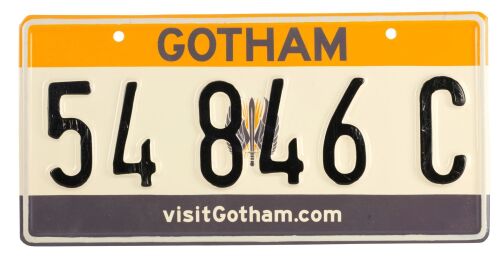 1021. Gotham City License Plate ### SUICIDE SQUAD (2016)