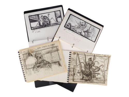 1054. Set of Four Hand-Marked Printed Storyboard and Special Effects Breakdown Binders with Production Paperwork ### THE THING (1982)