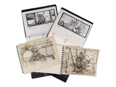 1054. Set of Four Hand-Marked Printed Storyboard and Special Effects Breakdown Binders with Production Paperwork ### THE THING (1982)
