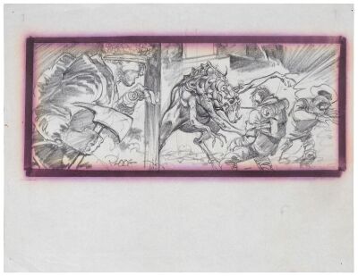 1055. Hand-Drawn Michael G. Ploog Thing Battle Storyboard ### THE THING (1982)