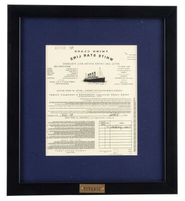 1064. Jack Dawson's (Leonardo DiCaprio) Framed Printed Third Class Titanic Ticket ### TITANIC (1997)