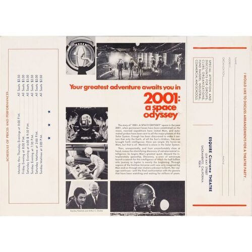 356. Cinerama Ticket Order Form (Double-Sided) (13" x 9"); Fine+ ### 2001: A SPACE ODYSSEY (1968)