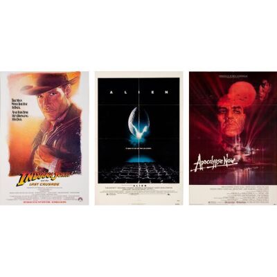 373. One Sheets (3) (27" x 41" (2"), 27" x 40"); Advance (1); Fine+ on Foam Board ### ALIEN / APOCALYPSE NOW / INDIANA JONES AND THE LAST CRUSADE (1979 (2), 1989)