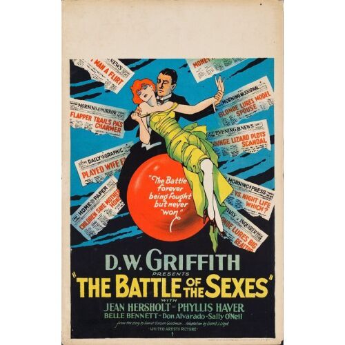 413. Window Card (14" x 22"); Stone Lithograph; Fine+ ### THE BATTLE OF THE SEXES (1928)