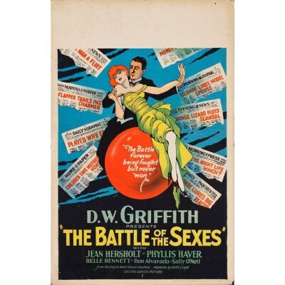 413. Window Card (14" x 22"); Stone Lithograph; Fine+ ### THE BATTLE OF THE SEXES (1928)