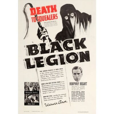 436. One Sheet (27" x 41"); Very Good- on Linen ### BLACK LEGION (1937)