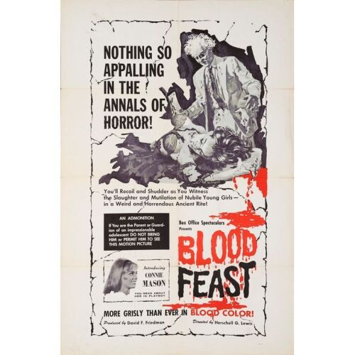 450. One Sheet (27" x 41"); Very Fine- Folded ### BLOOD FEAST (1963)
