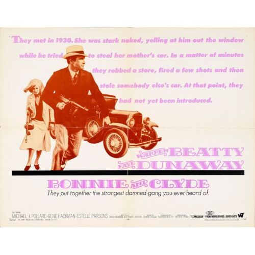 451. Half Sheet (22" x 28"); Very Fine- Folded ### BONNIE AND CLYDE (1967)