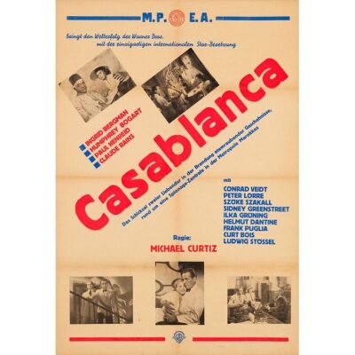 475. Austrian Poster (23" x 34"); First Post-War Release; Very Fine+ on Linen ### CASABLANCA (1948)