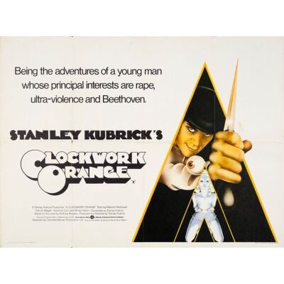492. Full-Bleed British Quad (40" x 30"); Country-of-Origin, "X" Rated Style; Very Fine- Folded ### A CLOCKWORK ORANGE (1971)