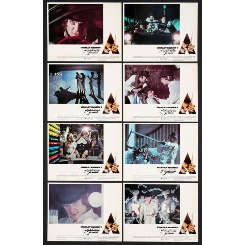 494. Lobby Card Set (8) (11" x 14"); R-Rated Style; Very Fine+ ### A CLOCKWORK ORANGE (1971)
