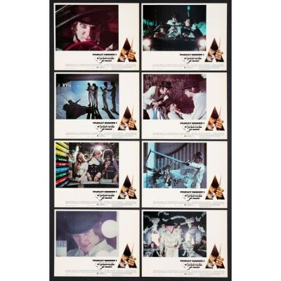 494. Lobby Card Set (8) (11" x 14"); R-Rated Style; Very Fine+ ### A CLOCKWORK ORANGE (1971)