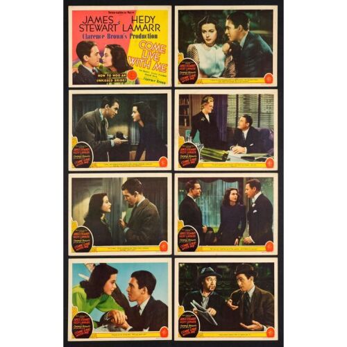 496. Lobby Card Set (8) (11" x 14"); Fine+ ### COME LIVE WITH ME (1941)