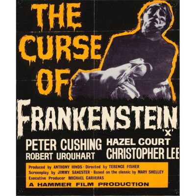 509. British Quad (Partial) (19" x 24"); Country-of-Origin, Day-Glo Style; Fine+ Folded ### CURSE OF FRANKENSTEIN / THE MUMMY DOUBLE-BILL (1957)