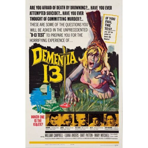523. One Sheet (27" x 41"); Near Mint Folded ### DEMENTIA 13 (1963)