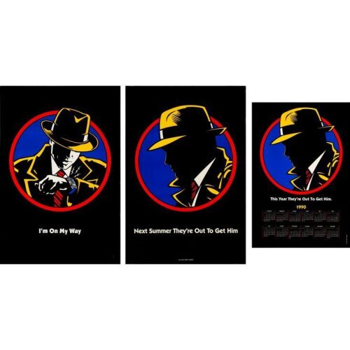 531. Advance One Sheets (2) and 1990 Promotional Calendar Poster (27" x 40", 18" x 27"); Double-Sided (2) and Single-Sided; Very Fine- Rolled ### DICK TRACY (1990)