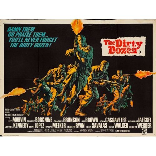 533. British Quad (40" x 30"); Style B; Fine Folded ### THE DIRTY DOZEN (1967)