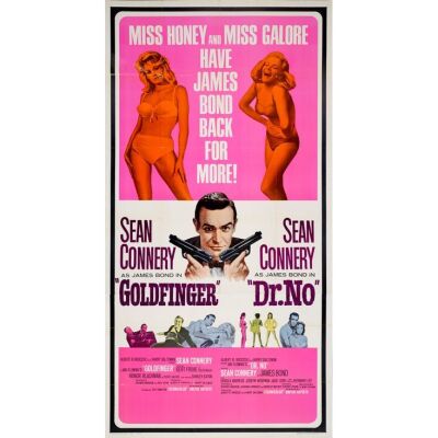 547. Three Sheet (41" x 79"); Very Fine+ Folded ### DR. NO / GOLDFINGER (R-1966)