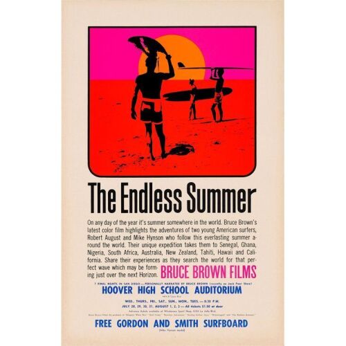 564. Special Screening Poster (11" x 17"); Very Fine+ Rolled ### THE ENDLESS SUMMER (1966)