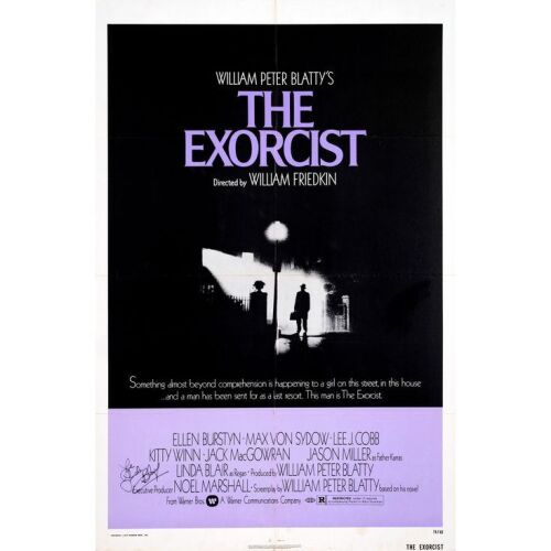 574. One Sheet (27" x 41") Signed by Linda Blair (JSA COA); Purple Style; Very Fine- Folded ### THE EXORCIST (1973)