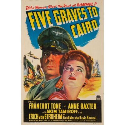 583. One Sheet (27" x 41"); Style A; Fine+ Folded ### FIVE GRAVES TO CAIRO (1943)