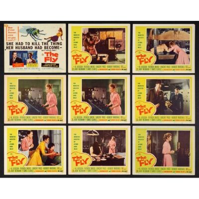 589. Lobby Card Set (8) + Duplicate Card (11" x 14"); Very Fine- ### THE FLY (1958)