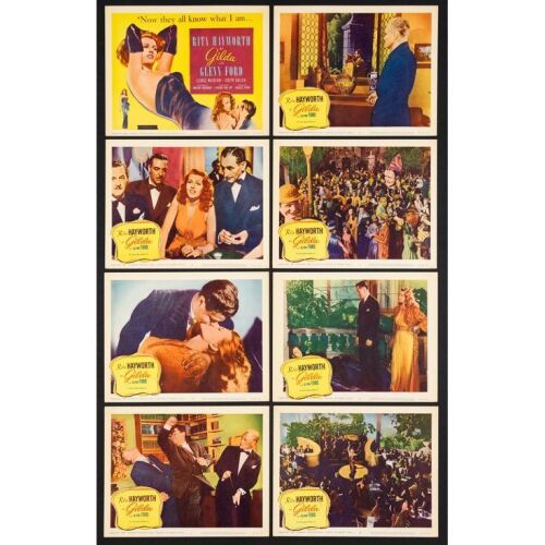 621. Lobby Card Set (8) (11" x 14"); Very Fine+ ### GILDA (R-1959)