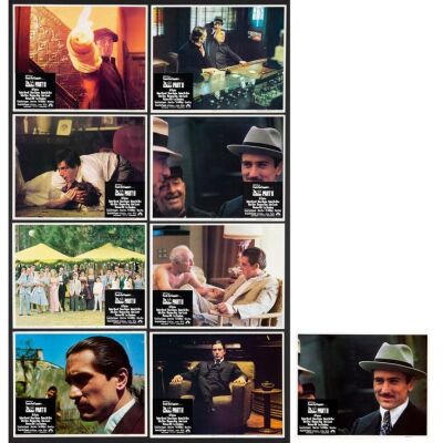 632. Lobby Card Set (8) and Recalled Card (1) (11" x 14"); Very Fine+ ### THE GODFATHER PART II (1974)