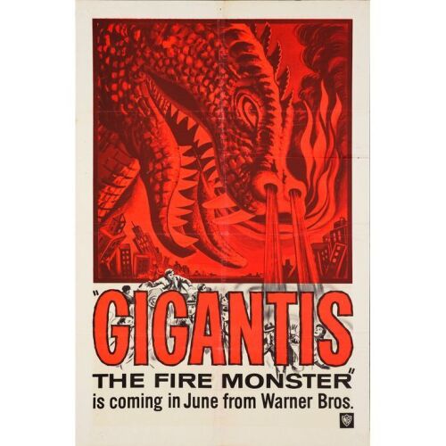 633. One Sheet (27" x 41"); Day-Glo Advance; Fine Folded ### GODZILLA RAIDS AGAIN: AKA GIGANTIS, THE FIRE MONSTER (1959)