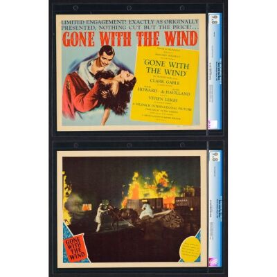 637. Title Lobby Card and Lobby Card (11" x 14"); CGC-Graded 9.8 (2); Near Mint ### GONE WITH THE WIND (1940)