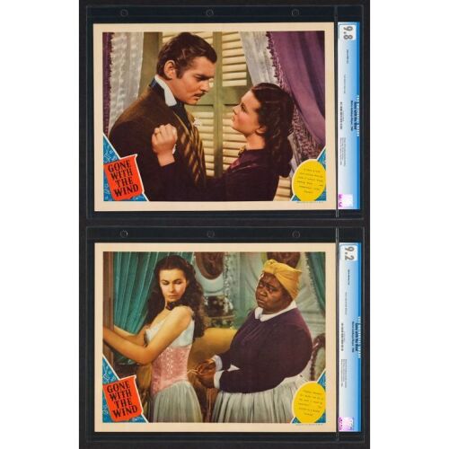 638. Lobby Cards (2) (11" x 14"); CGC-Graded 9.2 and 9.8; Near Mint ### GONE WITH THE WIND (1940)