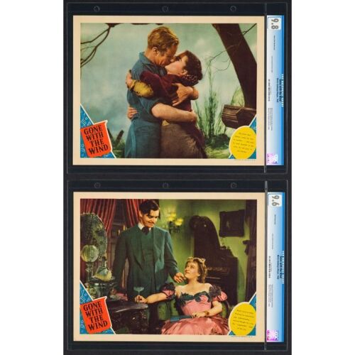 639. Lobby Cards (2) (11" x 14"); CGC-Graded 9.8 and 9.6; Near Mint ### GONE WITH THE WIND (1940)