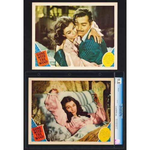 640. Lobby Cards (2) (11" x 14"); CGC-Graded 9.8 (1); Near Mint ### GONE WITH THE WIND (1940)
