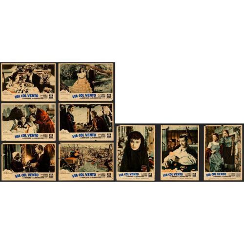 641. Italian Locandinas (9) w/Envelope (20" x 14"); Fine- ### GONE WITH THE WIND (R-1954)
