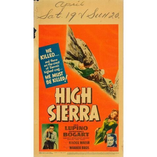 680. Midget Window Card (8" x 14"); Fine+ ### HIGH SIERRA (1941)