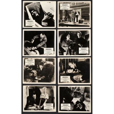 684. British B&W FOH Cards Set (8) (8" x 10"); Country-of-Origin; Very Fine- ### HORROR OF DRACULA (1958)