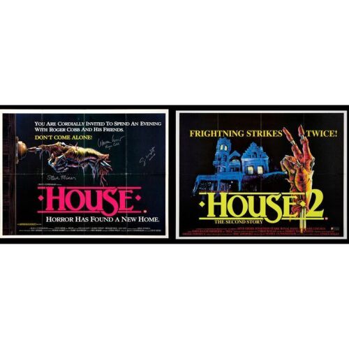 688. British Quads (2) (40" x 30") Signed by Steve Miner, William Katt and George Wendt (1); Very Fine Folded ### HOUSE / HOUSE 2: THE SECOND STORY (1986, 1987)