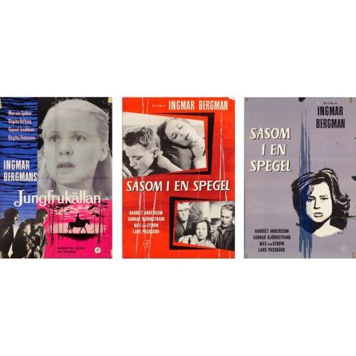 711. Swedish One Sheets (3) (28" x 39"); Country-of-Origin; Very Good Folded ### INGMAR BERGMAN SWEDISH POSTERS (1960, 1961)