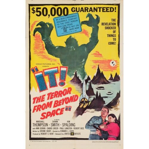 719. One Sheet (27" x 41"); Very Fine Folded ### IT! THE TERROR FROM BEYOND SPACE (1958)