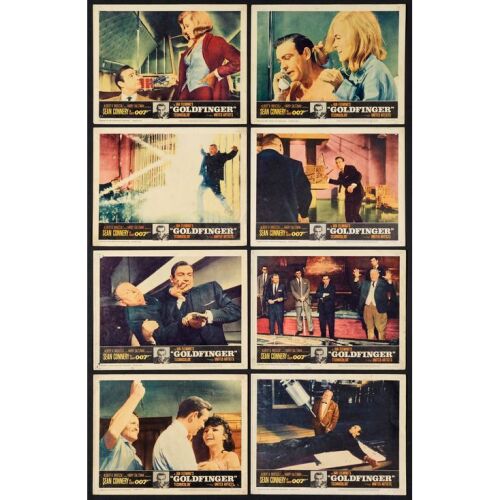 725. Lobby Card Set (8) (11" x 14"); Very Good- ### JAMES BOND: GOLDFINGER (1964)
