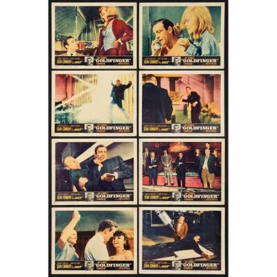 725. Lobby Card Set (8) (11" x 14"); Very Good- ### JAMES BOND: GOLDFINGER (1964)