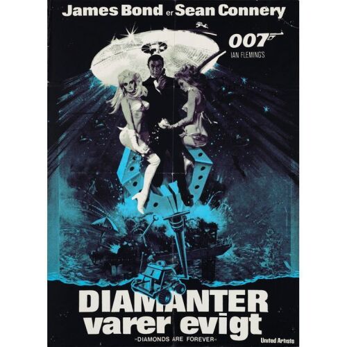744. Full-Bleed Danish Poster (24.5" x 33.25"); Fine+ Folded ### JAMES BOND: DIAMONDS ARE FOREVER (1971)