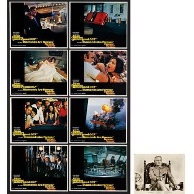 747. Lobby Card Set (8) + B&W Single-Weight Glossy Photograph (11" x 14, 8" x 10"); Very Fine+ ### JAMES BOND: DIAMONDS ARE FOREVER (1971)